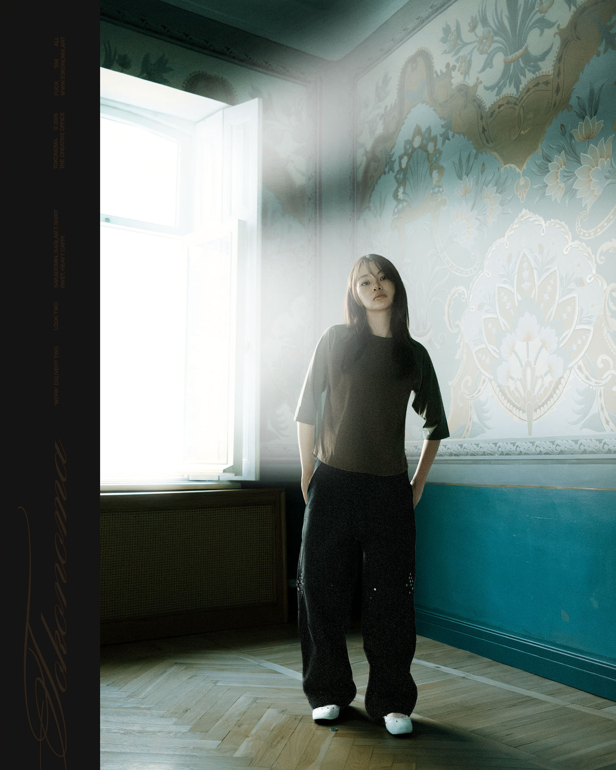 RIVET, work trouser, worn with BARROWS, lightweight raglan t-shirt
